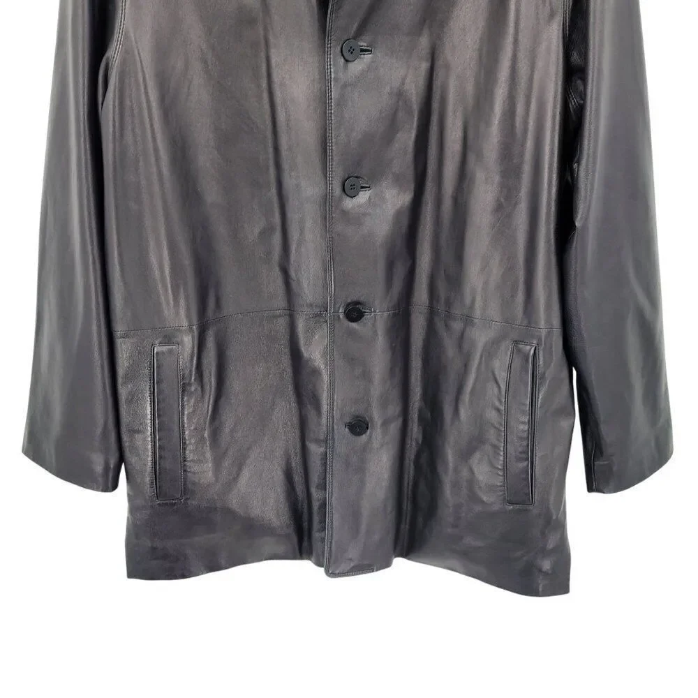 Mens‎ Robert Comstock Endurance Black Buttery Genuine Leather Jacket Sz 42 City